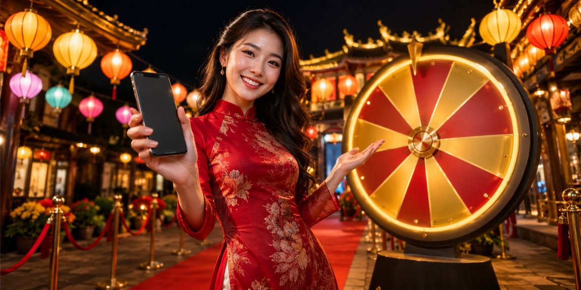 Bàn roulette trực tuyến với đèn lồng Hội An rực rỡ về đêm