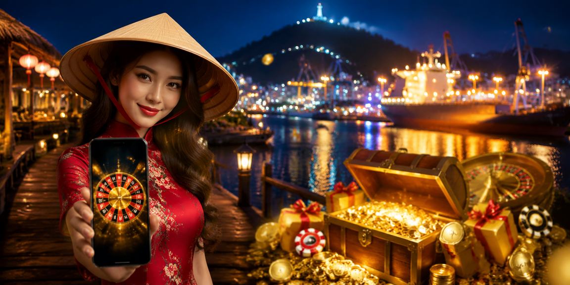 Người chơi roulette tại Vũng Tàu với nón lá truyền thống Việt Nam